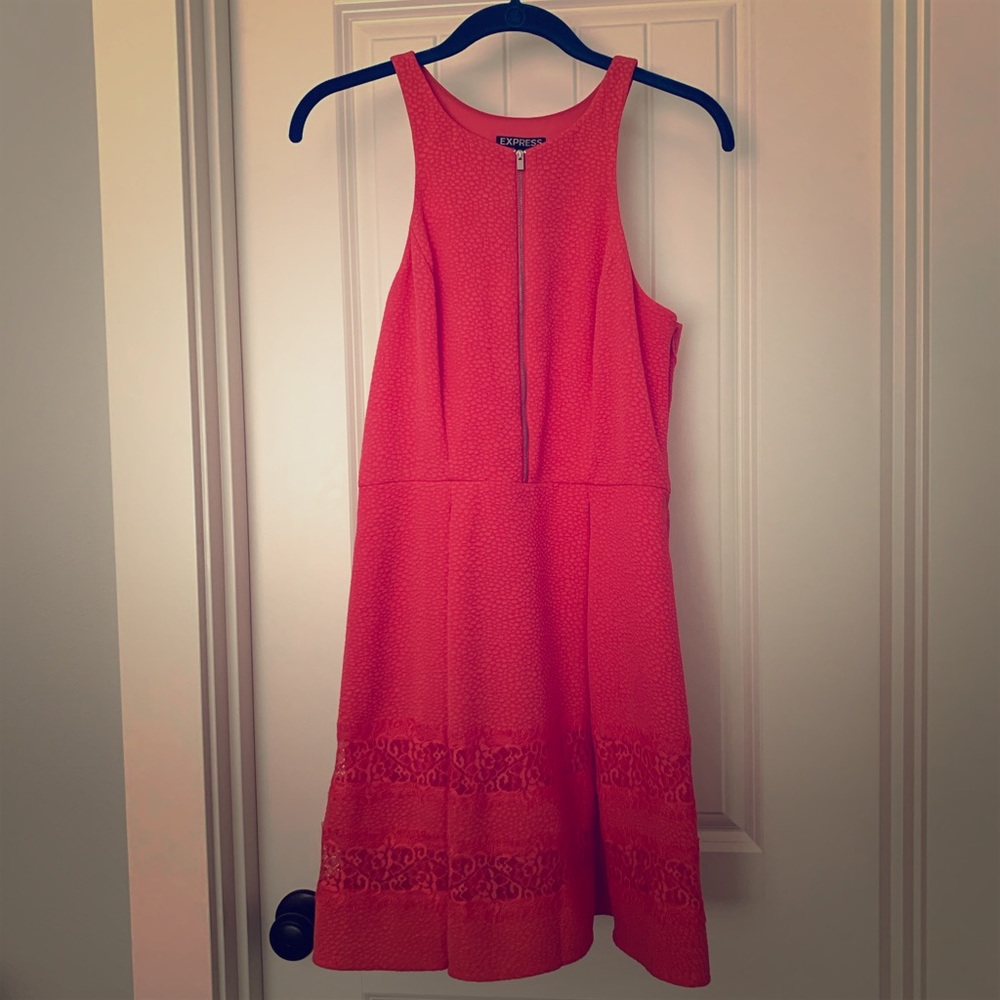 Size 6 Express racerback textured pink dress